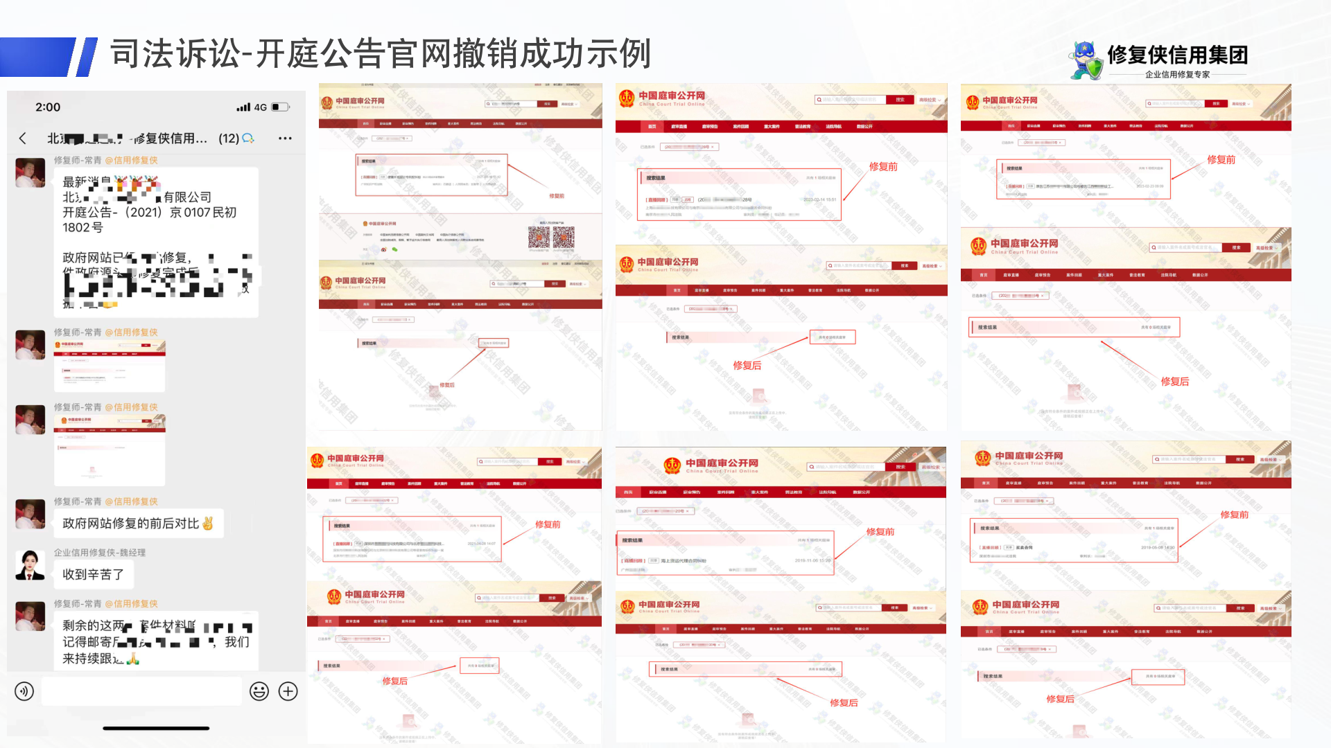开庭公告案例截图