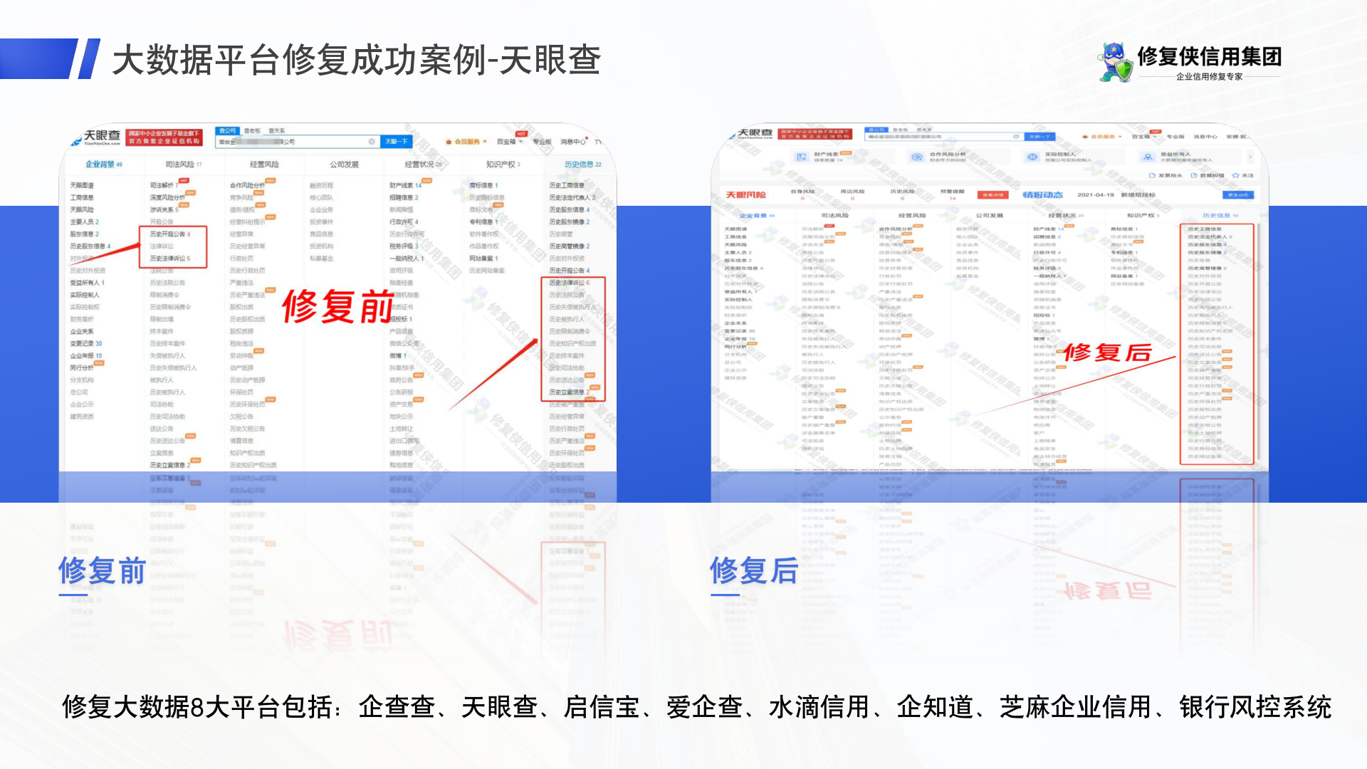 天眼查大数据平台案例截图